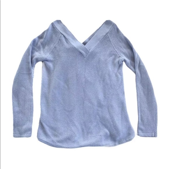 Knitted and Knotted Anthro Purple V Neck Sweater - Picture 8 of 8